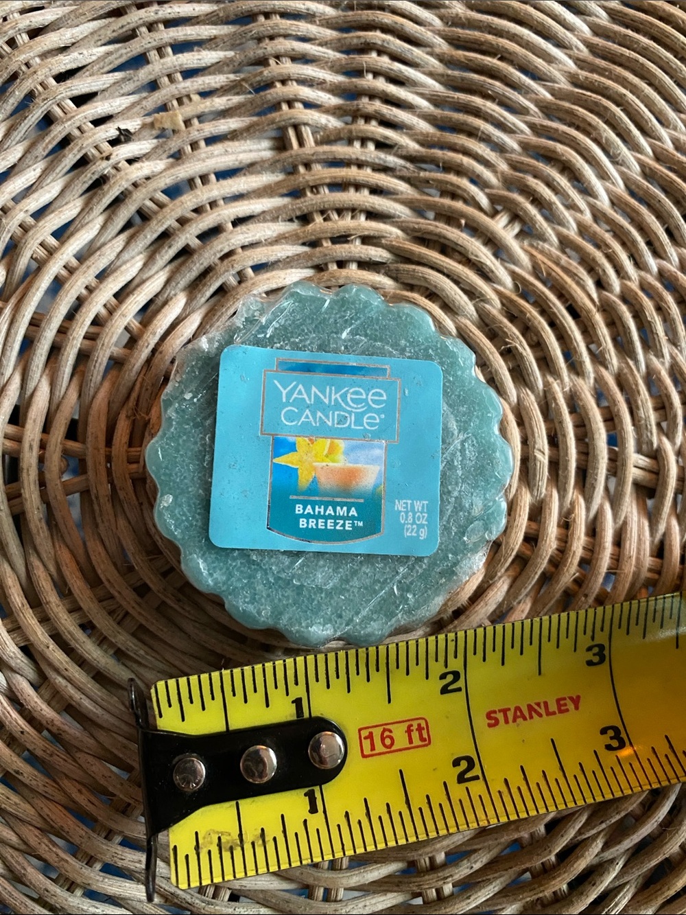 RARE!  Yankee Candle Bahama Breeze Wax Melt - Seafoam Blue